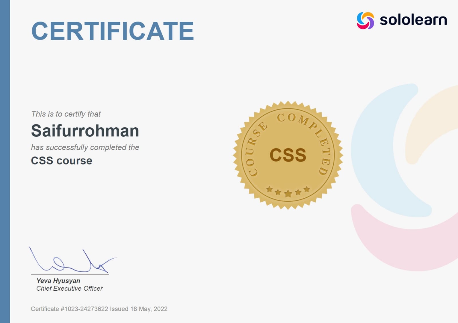 Sertifikat Sololearn CSS Course